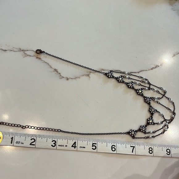 Cute necklace. See photo for length. Tiny faux pearls with rhinestone centers. - Picture 5 of 6